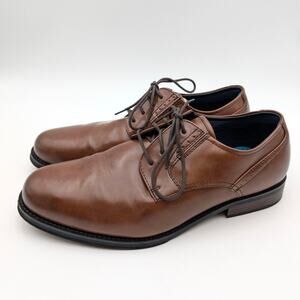 Dockers Edgar Leather Oxford Lace Up Shoes Men's Cognac Size US9.5W EU42
